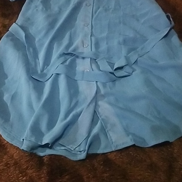 WAS $45 LUSH NORDSTROM Sheer BLUE Button Tunic/Shirtdress - Picture 9 of 13